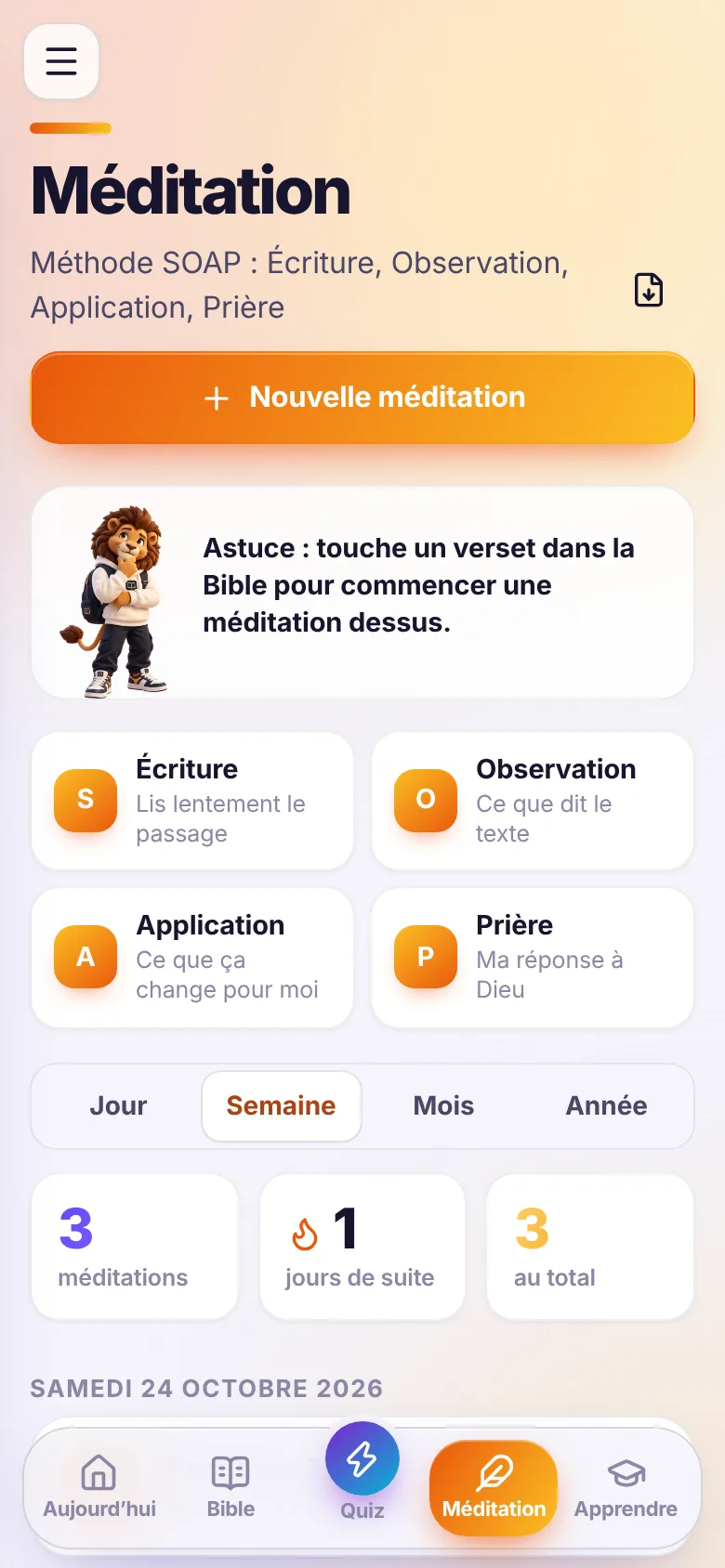 Bible Academy: Méditation
