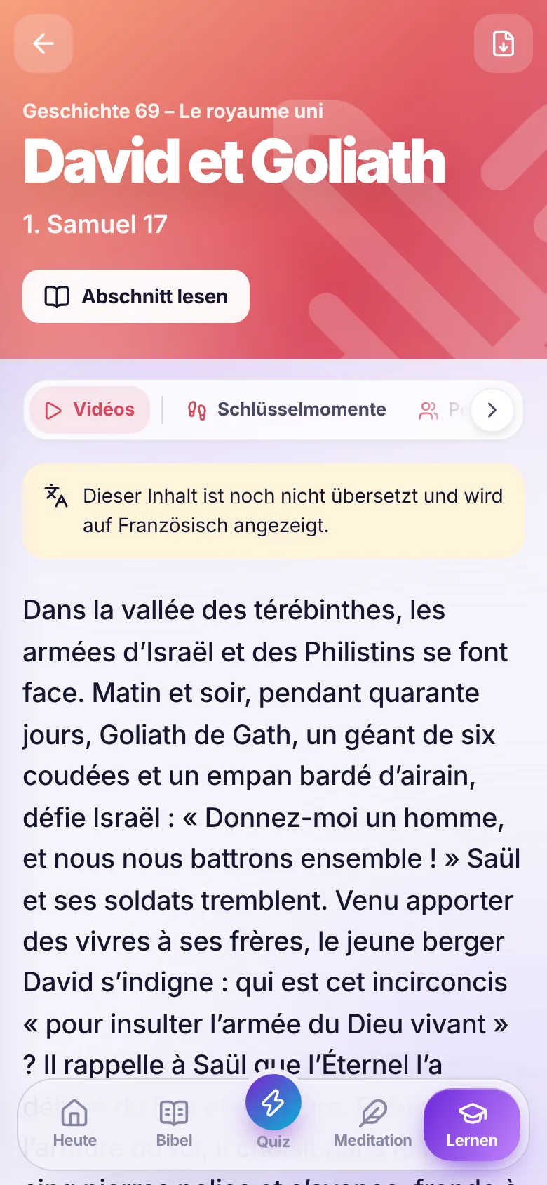Bible Academy: Geschichten