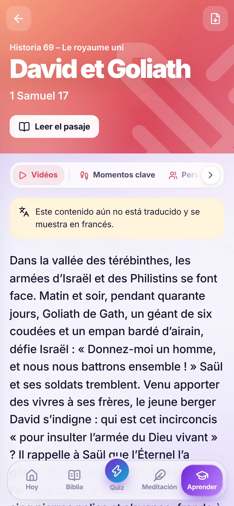 Bible Academy: Historias