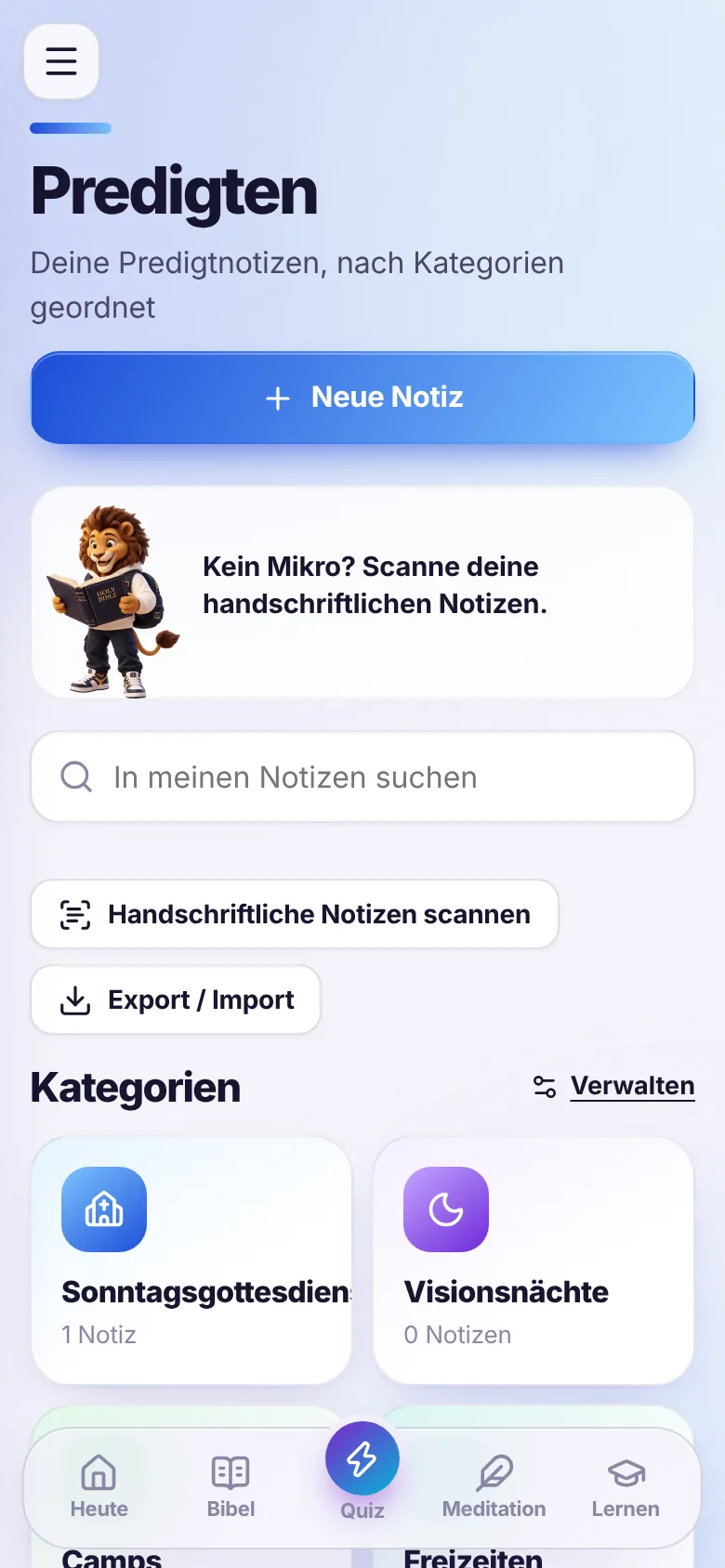 Bible Academy: Predigtnotizen